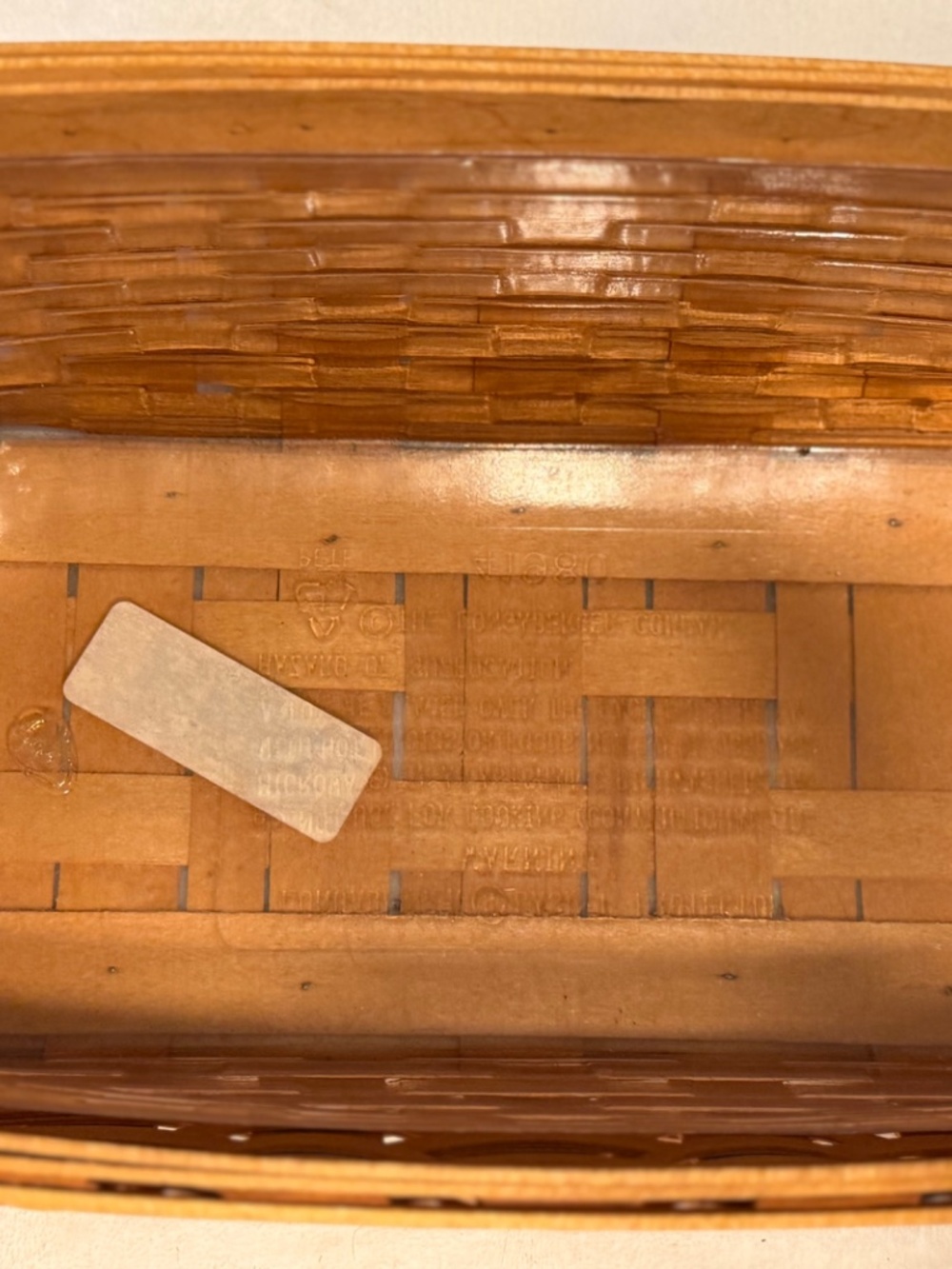 Longaberger Long Tissue Basket with Protector - Picture 4 of 6